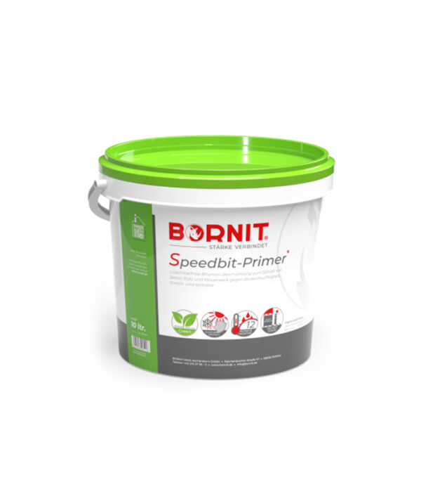 BORNIT – Speedbit-Primer - Bezrozpuszczalnikowy elastomerowy podkładem bitumicznym do nakładania pędzlem i metodą natryskową o ulepszonych właściwościach schnięcia.